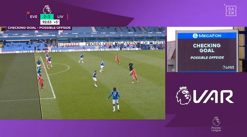 Rất khó xác định Mane đã việt vị hay chưa