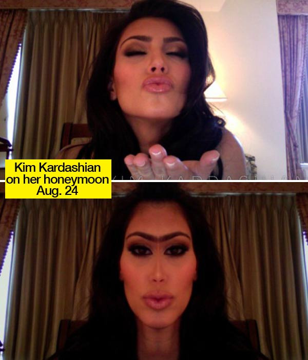 Kim đăng ảnh "tự sướng" trong tuần trăng mật