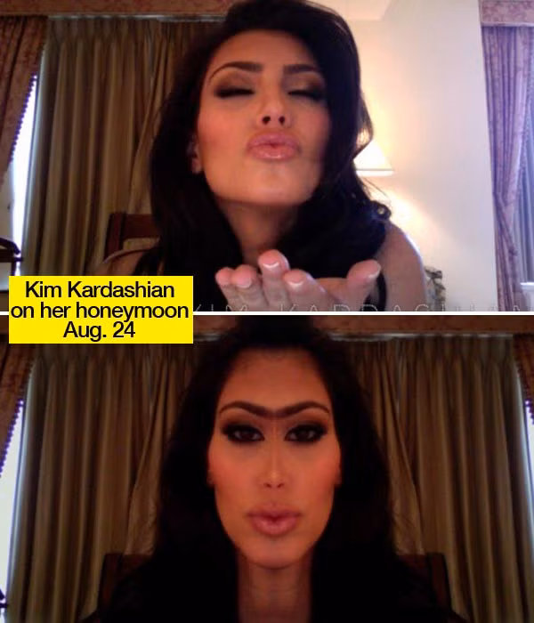 Kim đăng ảnh "tự sướng" trong tuần trăng mật