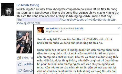 Hai vị giám khảo VNTM của hai mùa tranh luận ầm ĩ trên Facebook Hai vị giám khảo VNTM của hai mùa tranh luận ầm ĩ trên Facebook