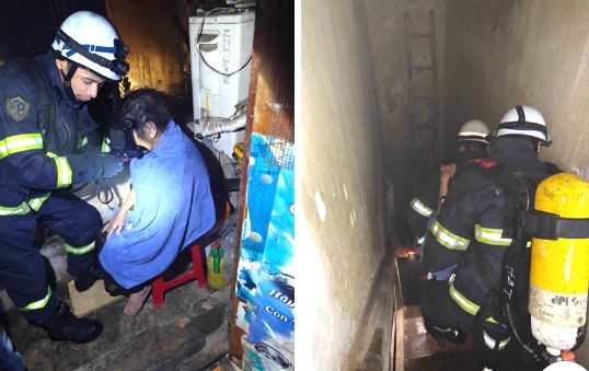 Cụ N được cứu ra ngoài an toàn