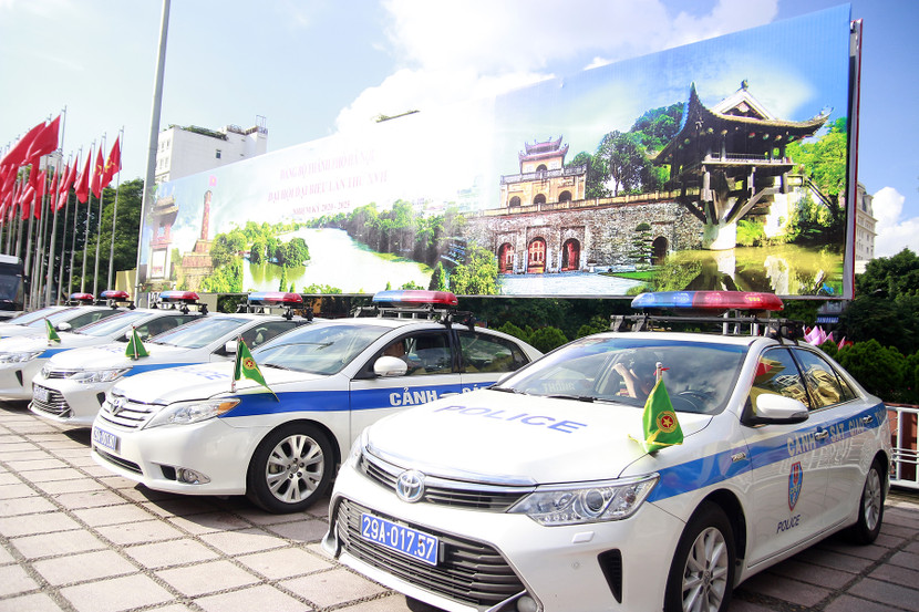 Đội xe của CATP Hà Nội phục vụ đại hội