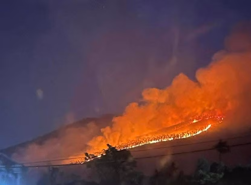 Cháy lớn tại dãy núi Ngang, thôn Lục Liễu, xã Đạo Trù, huyện Tam Đảo, tỉnh Vĩnh Phúc