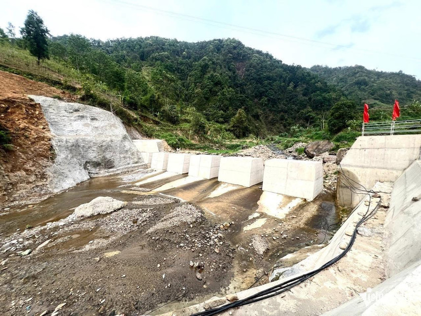 Công trình đập Sabo phòng, chống lũ bùn, đá tại lưu vực suối Nậm Păm, huyện Mường La, tỉnh Sơn La