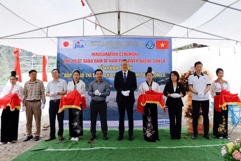 Khánh thành công trình đập Sabo phòng chống lũ bùn, đá thí điểm đầu tiên tại Việt Nam