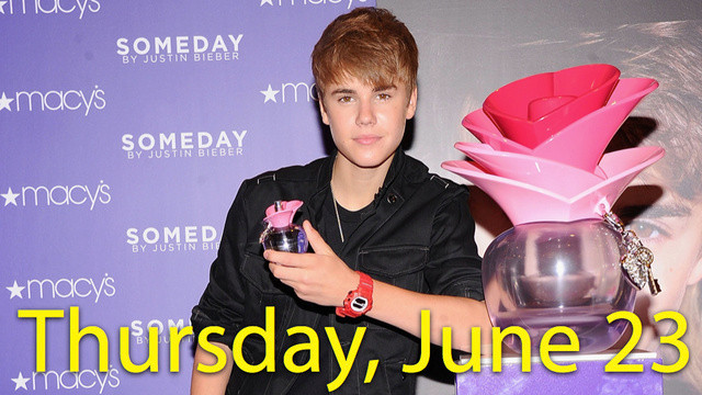 Justin trong buổi quảng bá nước hoa