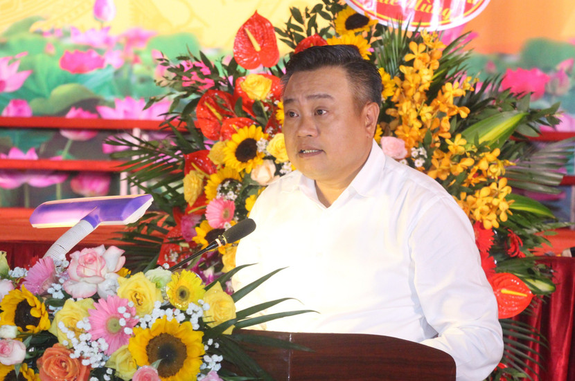 Chủ tịch UBND TP Hà Nội Trần Sỹ Thanh phát biểu tại Ngày hội Đại đoàn kết toàn dân tộc ở phường Tương Mai, quận Hoàng Mai