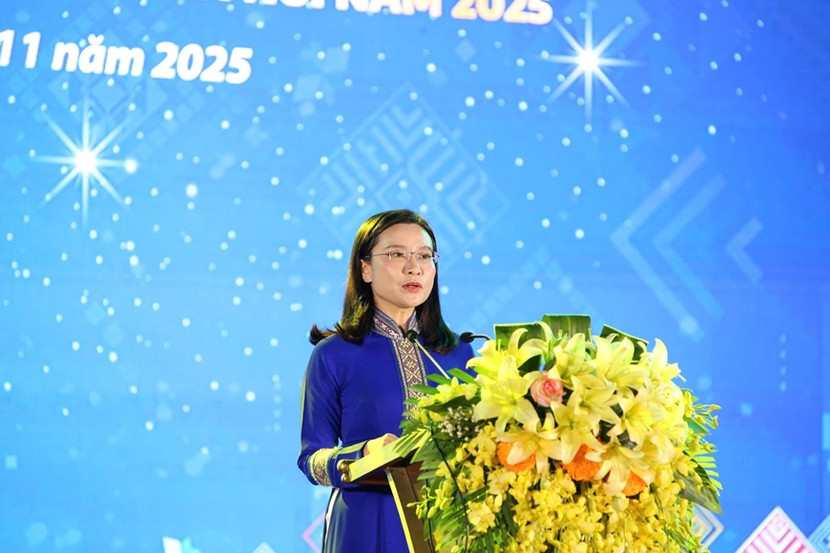 Bí thư Trung ương Đoàn, Chủ tịch Hội đồng Đội Trung ương Nguyễn Phạm Duy Trang phát biểu tại chương trình