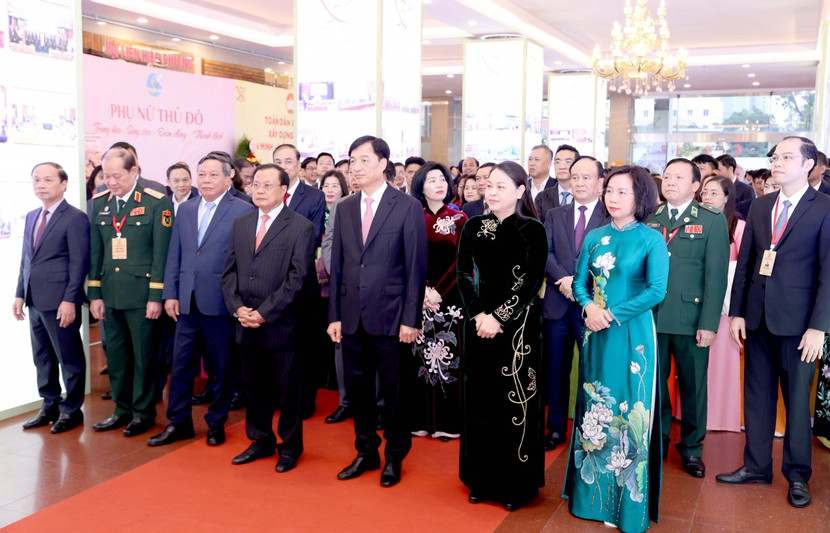 Các đồng chí lãnh đạo tham dự Lễ ra mắt phần mềm "Mặt trận số"