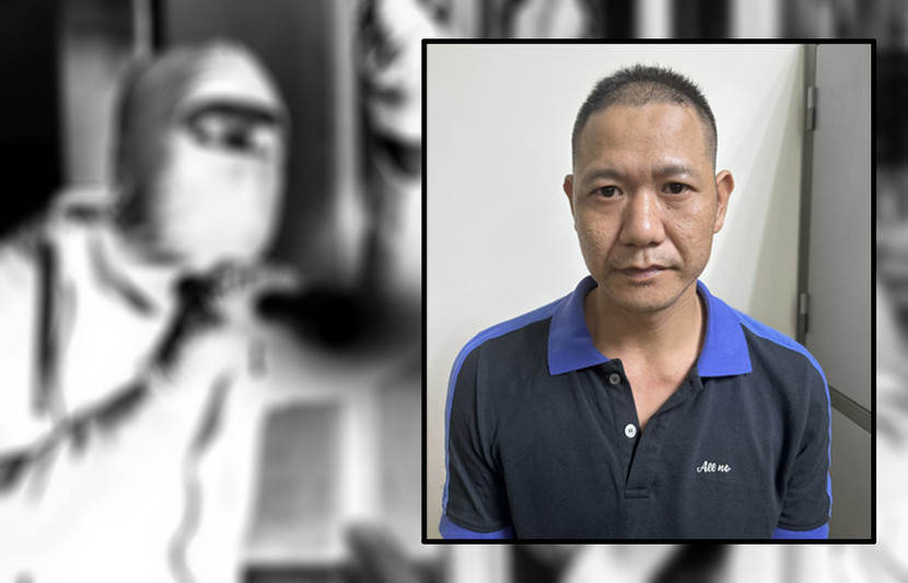 Đối tượng Phan Văn Tinh tại cơ quan công an