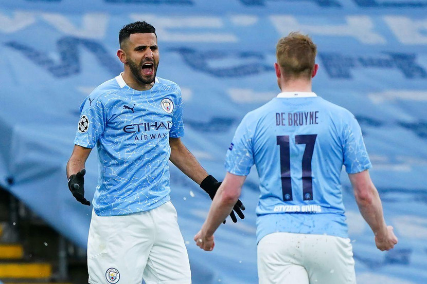 Mahrez (trái) chơi quá hay trong hai trận bán kết trước PSG