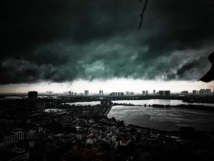 Lúc 7h40 tại khu vực hồ Yên Sở - Hà Nội