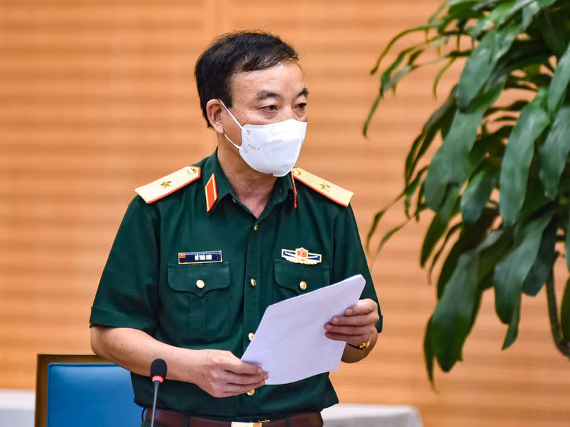 Thiếu tướng Đỗ Thái Sơn, Phó Tư lệnh, Bộ Tư lệnh Thủ đô phát biểu tại hội nghị