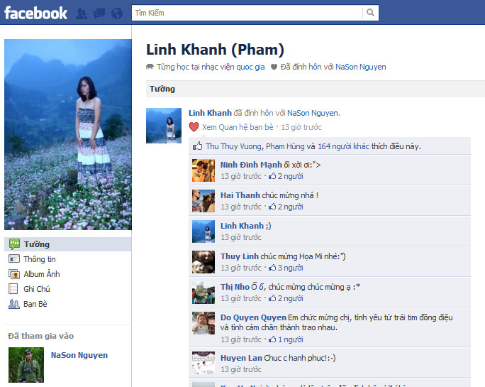 Ảnh chụp từ Facebook của ca sĩ Khánh Linh