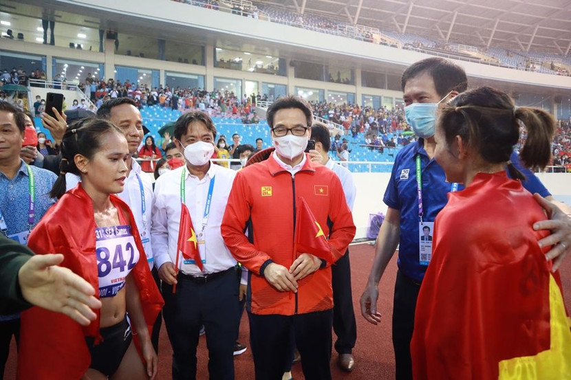 Sự động viên của Phó Thủ tướng có ý nghĩa rất lớn với các VĐV Việt Nam (Ảnh: Quý Lượng)
