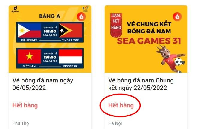 Vé xem chung kết đã sớm hết hàng dù U23 Việt Nam còn chưa đá bán kết Vé xem chung kết đã sớm hết hàng dù U23 Việt Nam còn chưa đá bán kết