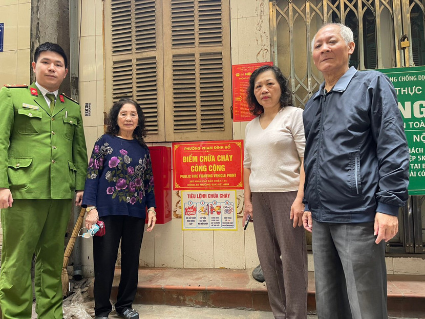 Điểm chữa cháy công cộng được lắp đặt trên địa bàn quận Hai Bà Trưng.