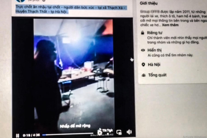 Video được người dân ghi lại về hình ảnh ăn nhậu tại chốt trực kiểm soát dịch bệnh