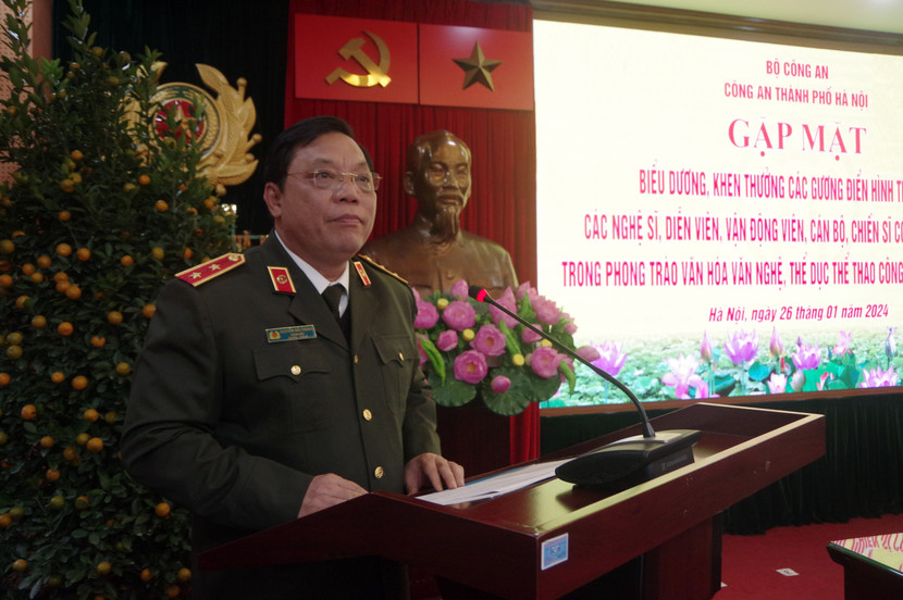 Trung tướng Nguyễn Hải Trung, Giám đốc CATP Hà Nội chủ trì buổi gặp mặt