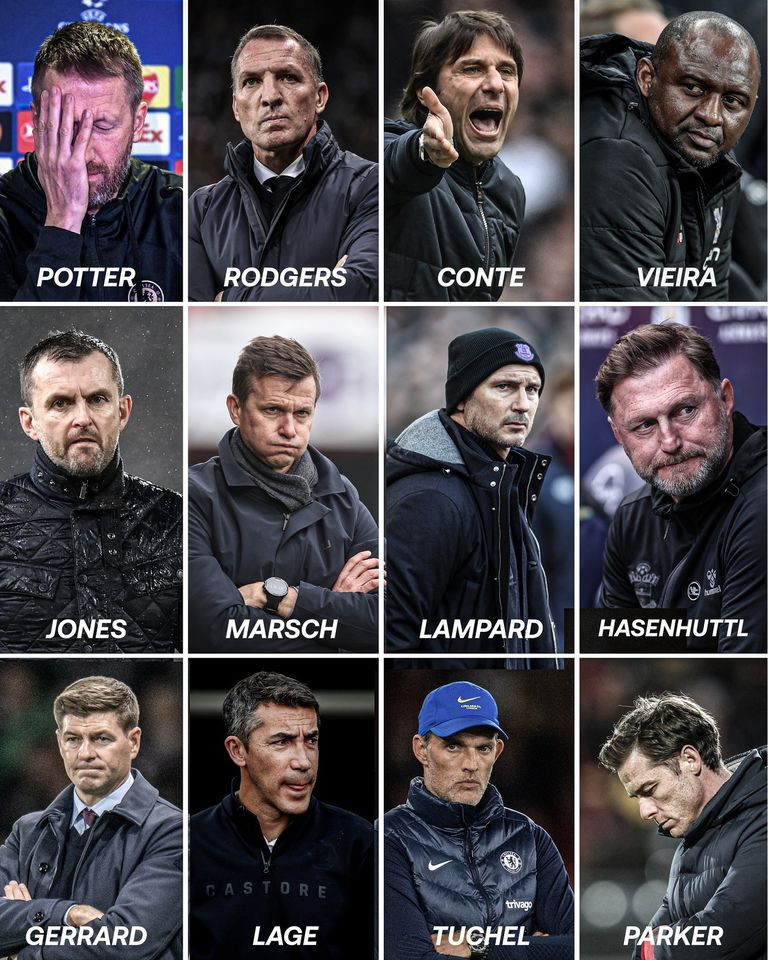 12 huấn luyện viên đã phải khăn gói ra đi ở EPL mùa này