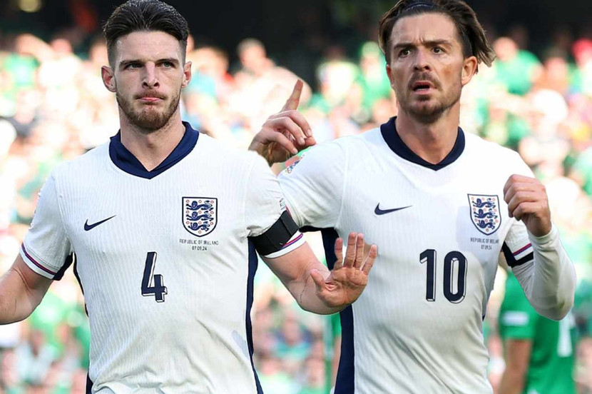 Declan Rice và Jack Grealish cùng ghi bàn vào lưới Ireland