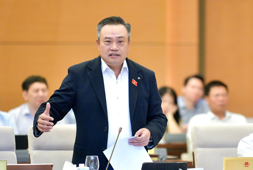 Chủ tịch UBND TP Hà Nội Trần Sỹ Thanh phát biểu