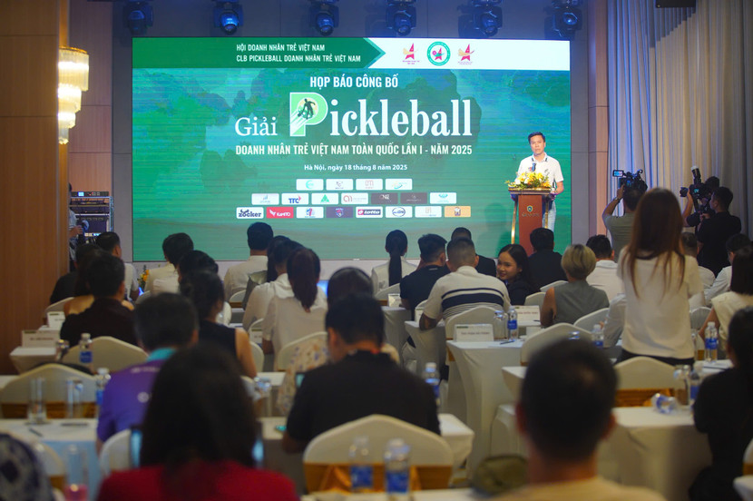 Toàn cảnh họp báo ra mắt Giải Pickleball Doanh nhân Trẻ Việt Nam toàn quốc lần I năm 2025 Toàn cảnh họp báo ra mắt Giải Pickleball Doanh nhân Trẻ Việt Nam toàn quốc lần I năm 2025
