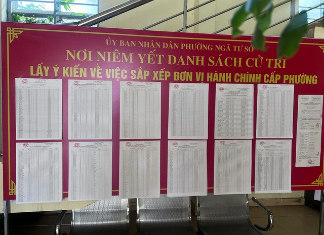 Hà Nội niêm yết danh sách cử tri lấy ý kiến về sắp xếp đơn vị hành chính cấp phường Hà Nội niêm yết danh sách cử tri lấy ý kiến về sắp xếp đơn vị hành chính cấp phường