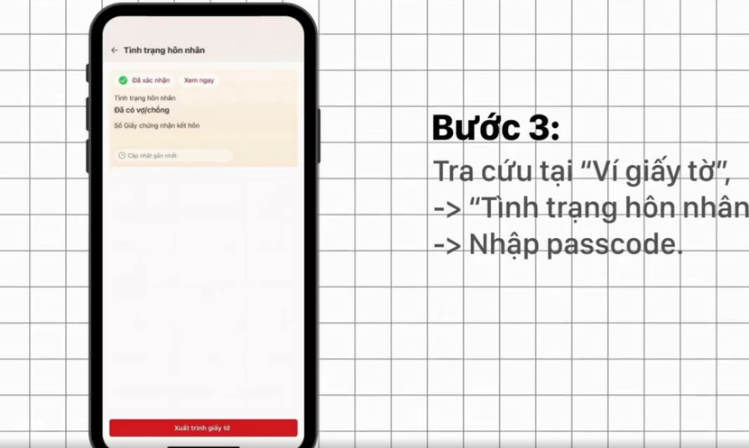 Người dân có thể thực hiện xác nhận tình trạng hôn nhân trên ứng dụng VNeID. Người dân có thể thực hiện xác nhận tình trạng hôn nhân trên ứng dụng VNeID.
