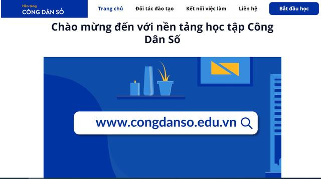 Giao diện trang chủ của congdanso.edu.vn