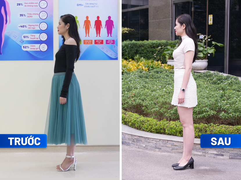 Chị Mến giảm 7cm vòng eo ngay lần can thiệp đầu tiên bằng phương pháp đông hủy mỡ. Chị cho biết chi phí đẩy mỡ bụng ở Tâm Anh rẻ hơn nhiều so với các thẩm mỹ viện, spa nhưng lại an toàn do bác sĩ đầu ngành thực hiện.