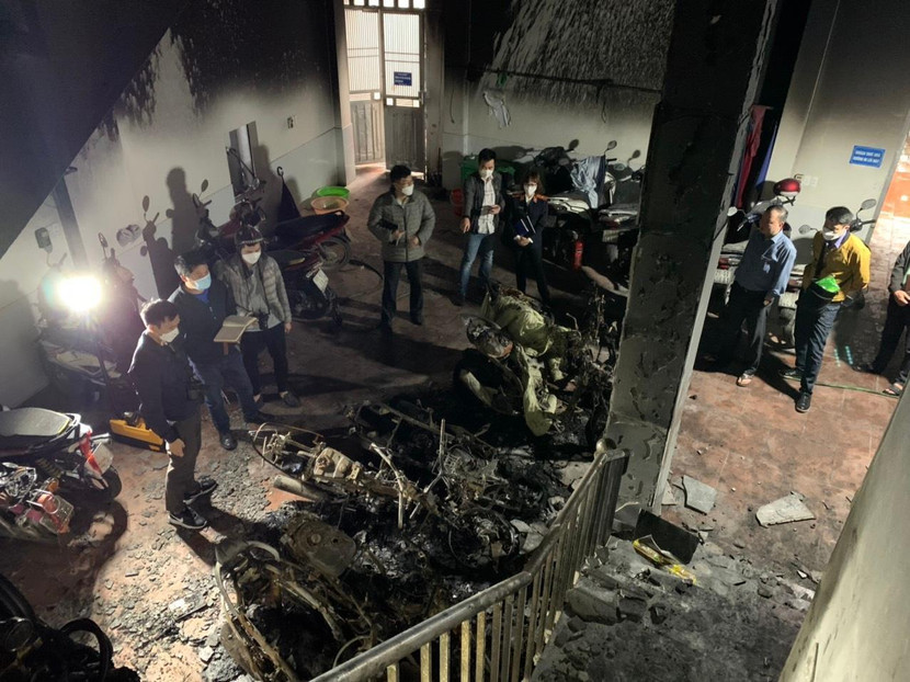 Hiện trường khu chung cư mini sau vụ cháy