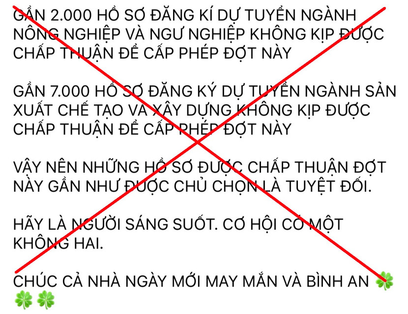 Thông tin không chính xác được đăng tải trên mạng xã hội.