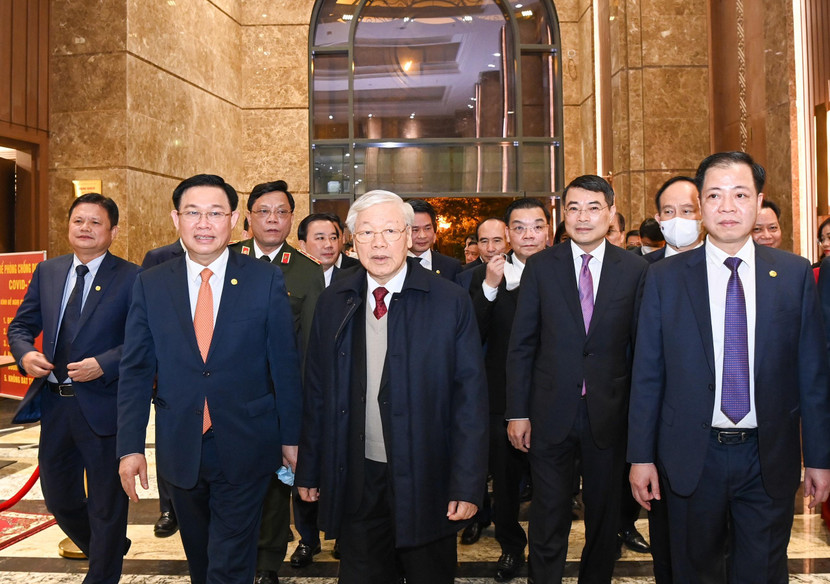 Tổng Bí thư, Chủ tịch nước Nguyễn Phú Trọng đánh giá năm qua Hà Nội đã có những thay đổi rõ rệt