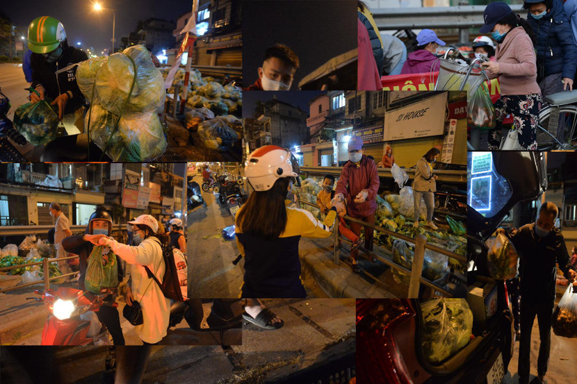 Từ sáng đến đêm, đông đảo người dân Thủ đô đến mua rau quả ủng hộ bà con Hải Dương