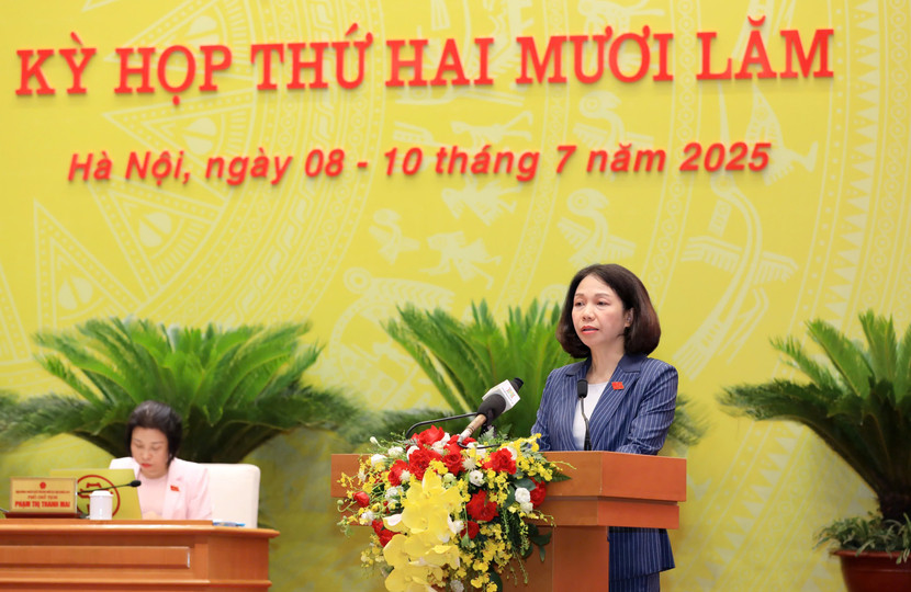 Phó Chủ tịch UBND TP Hà Nội Vũ Thu Hà trả lời làm rõ nội dung các đại biểu quan tâm