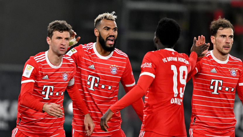 Choupo-Moting (thứ hai từ trái qua) là cầu thủ ghi bàn hiệu quả nhất Bayern mùa này