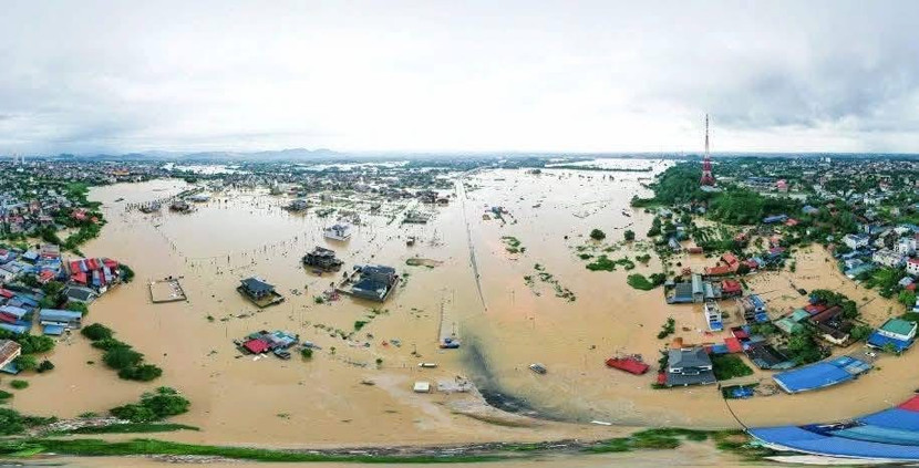 Nhiều xã, phường tại Thái Nguyên chìm trong biển nước lũ