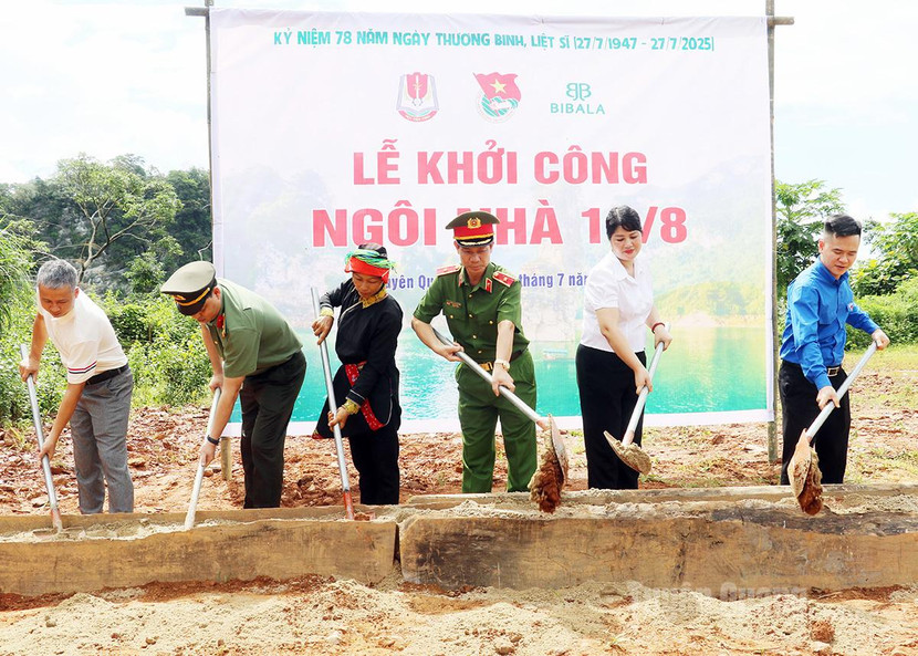 Khởi công xây dựng nhà ở cho thanh niên Bồn Thị Điền, thôn Cốc Nghè, xã Thanh Thủy có hoàn cảnh khó khăn, trị giá 150 triệu đồng.