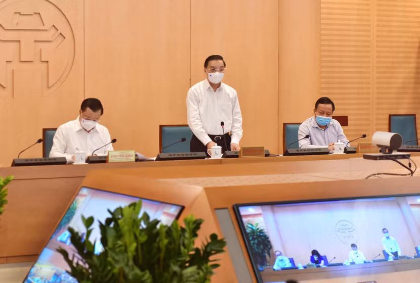 Chủ tịch UBND TP Chu Ngọc Anh phát biểu tại hội nghị