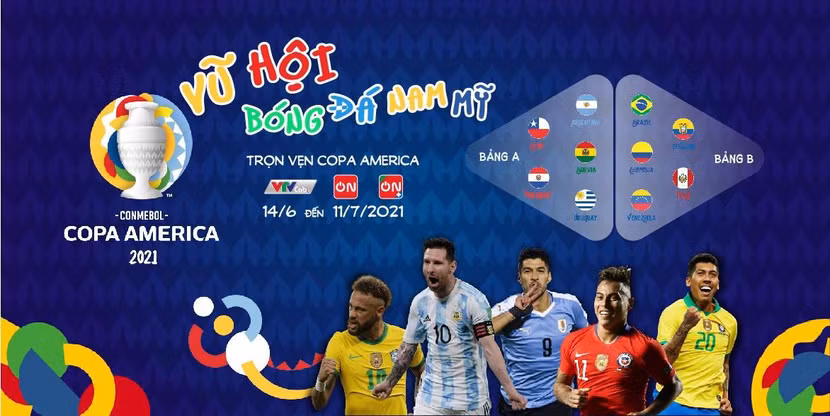 Người hâm mộ có thể xem trọn vẹn Copa America 2021 trên VTVcab