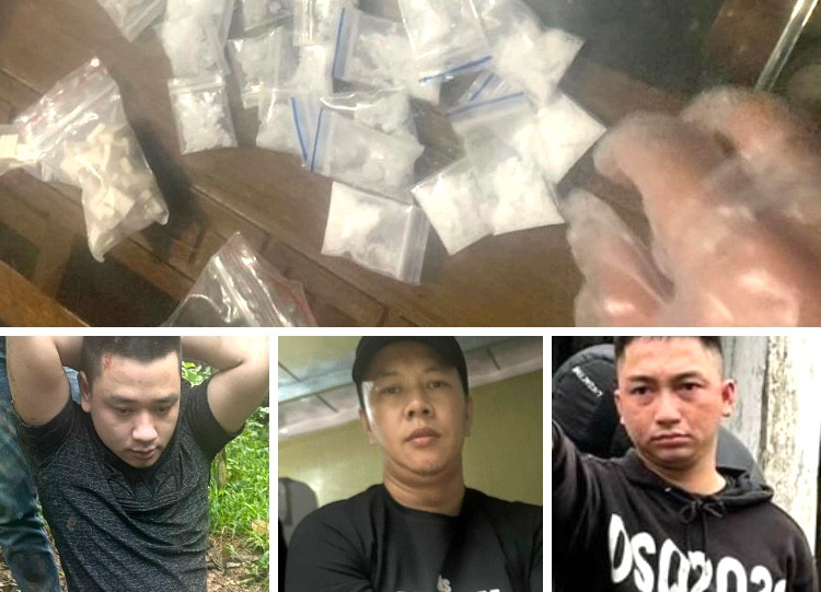 Một số đối tượng và tang vật ma tuý trong các vụ việc được Công an huyện Chương Mỹ đấu tranh, bât giữ