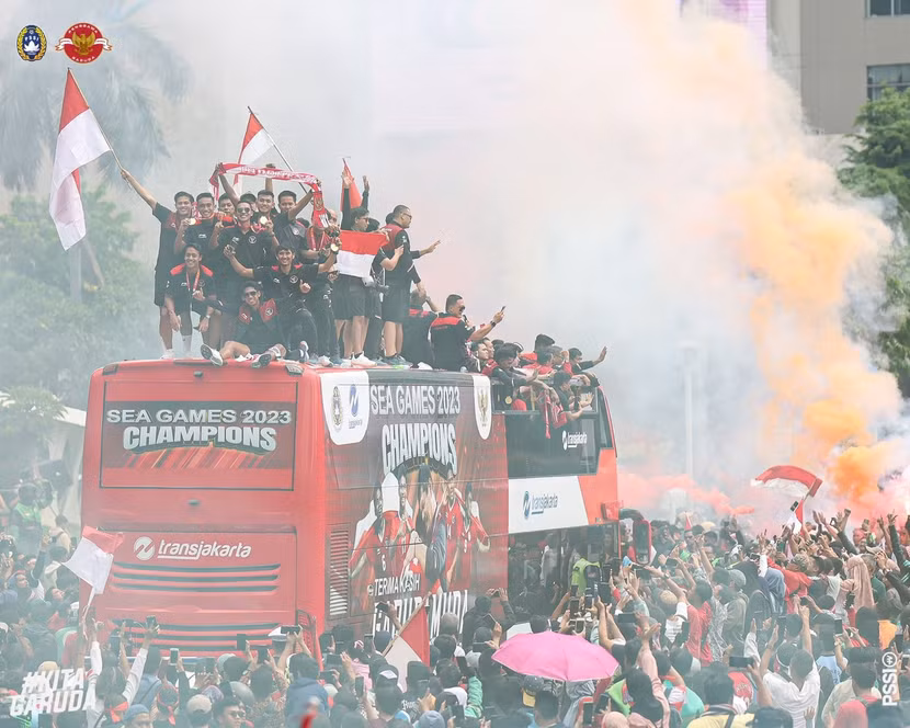 Màn ăn mừng tưng bừng của U22 Indonesia