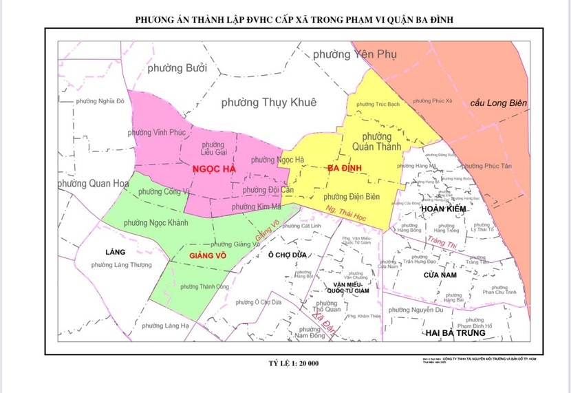 Phương án sắp xếp đơn vị hành chính cấp xã trên địa bàn quận Ba Đình