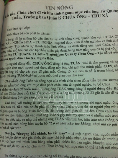 "Chế" tờ rơi "tin nóng", thuê photocopy rải khắp nơi bôi nhọ nhà chùa ảnh 2