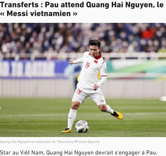 L’Equipe khẳng định Quang Hải gia nhập Pau FC ở Ligue 2 L’Equipe khẳng định Quang Hải gia nhập Pau FC ở Ligue 2
