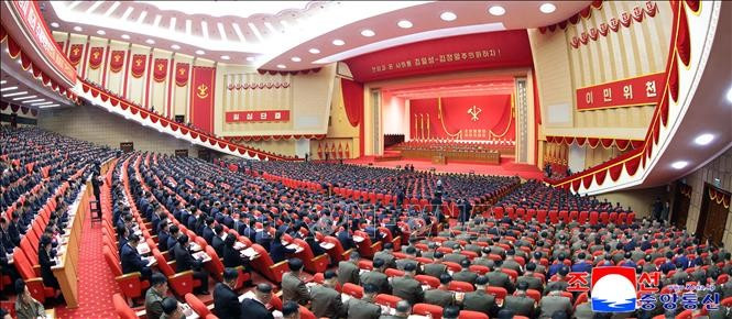 Toàn cảnh lễ khai mạc Đại hội Đảng Lao động Triều Tiên lần thứ IX tại Bình Nhưỡng, ngày 19/2/2026. Ảnh: Yonhap/TTXVN