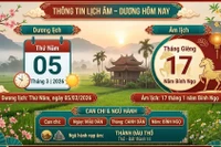 Lịch âm hôm nay 5/3/2026: Giờ hoàng đạo, hướng xuất hành và tuổi xung cần lưu ý