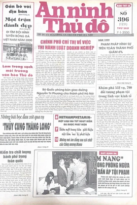 Báo An ninh Thủ đô số 01231, ngày 7/1/2000