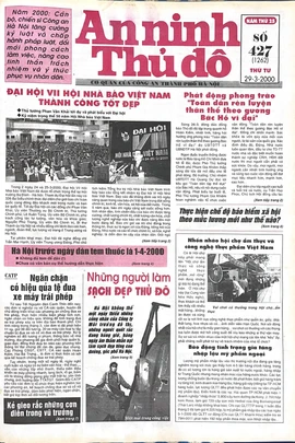 Báo An ninh Thủ đô số 01262, ngày 29/3/2000